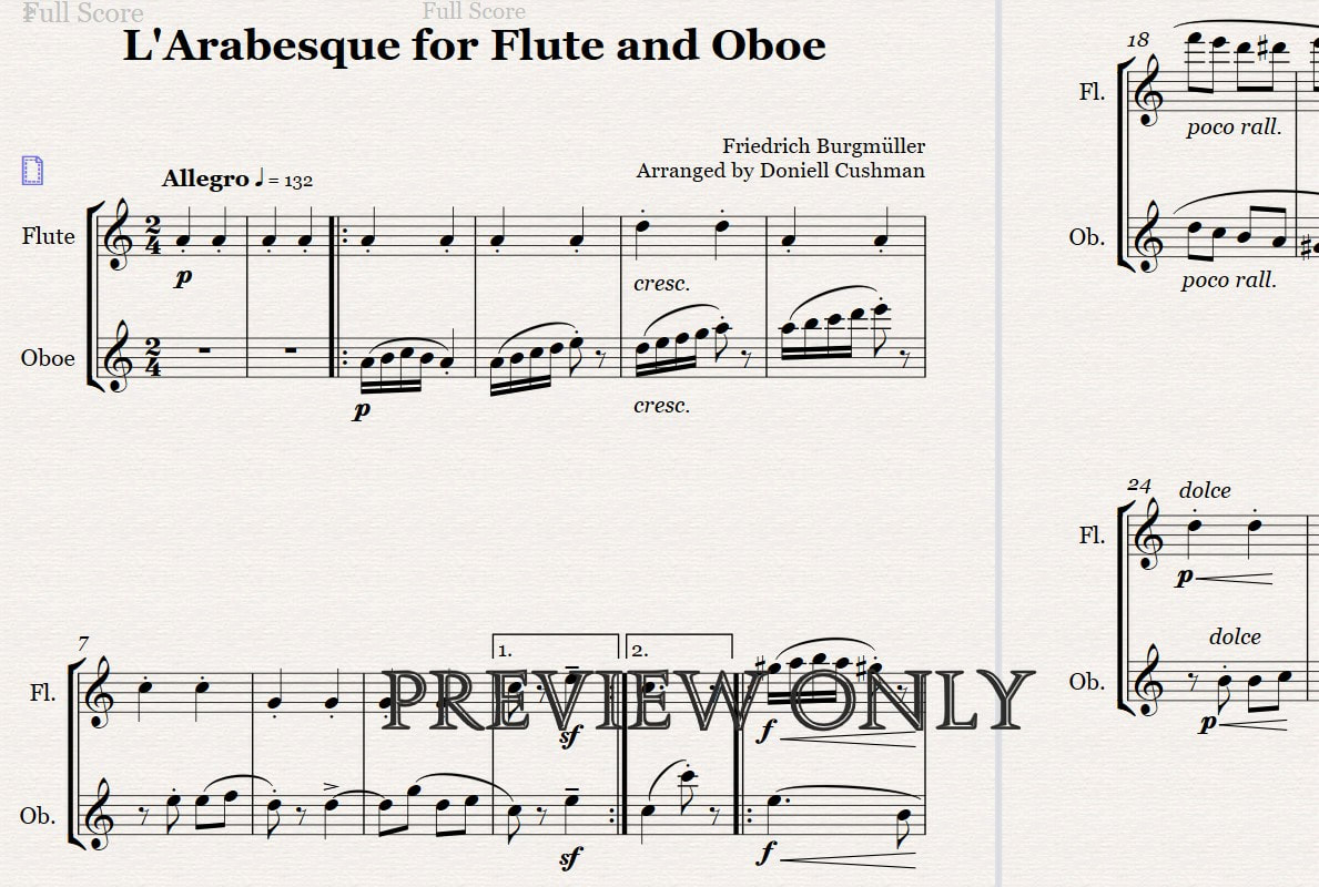 L'Arabesque - Flute and Oboe
